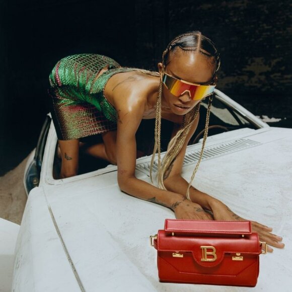 Balmain Women Sunglasses Titanium Gold Red Brown Mirror Mask FLECHE BPS-138C-141 - Picture 13 of 13